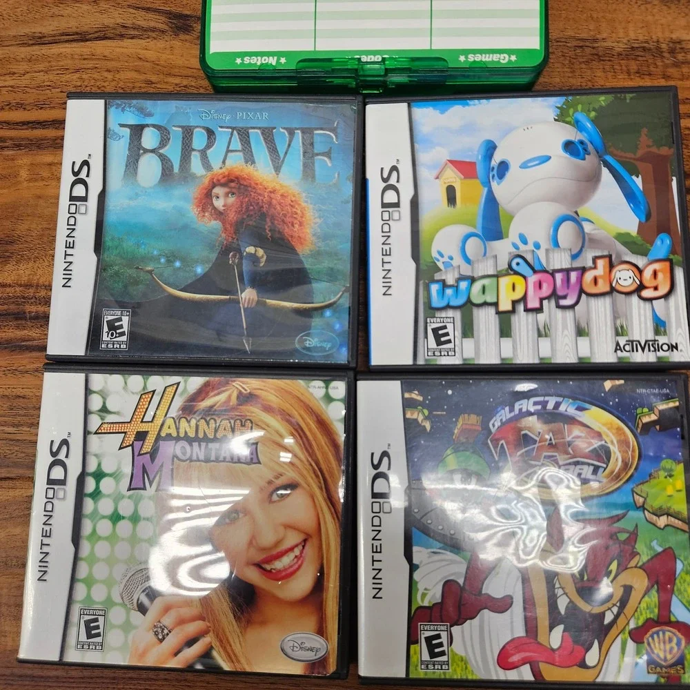 Nintendo DS Game Lot 6 Games Yoshi Carrying Case Brave Star Wars Hannah Montana